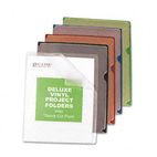 C-Line Deluxe Project Jacket Folders, Letter, Vinyl, Black/Blue/Clear/Green/Red, 35/Box CLI62150