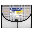 C-Line Expanding File, Plaid, Letter, 7 Pockets, 1.5" Exp, 1/EA CLI58012