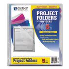 C-Line Project Folders with Dividers, Letter, 1/3 Tab, Clear/Colored, 5/PK CLI62110