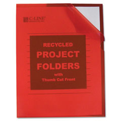 C-Line Recycled Project Folder, Jacket, Letter, Poly, Red, 25/Box CLI62124