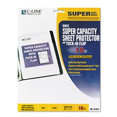 C-Line Super Capacity Sheet Protector with Tuck-In Flap, Letter Size, 10/Pack CLI61027