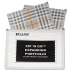 C-Line ZipNGo Expanding Portfolio, Letter, 13 Pockets, Plaid/Clear, 1/EA CLI48012
