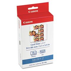 Canon 7740A001 Ink Cartridge/Label Set, 18 Sheets, 8 Labels/Sheet, 9/10 x 7/10 CNM7740A001