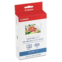 Canon 7741A001 Ink Cartridge/Label Set, 18 Sheets, 2 3/5 x 2 CNM7741A001