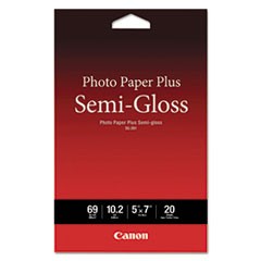 Canon Photo Paper Plus Semi-Gloss, 69 lbs., 5 x 7, 20 Sheets/Pack CNM1686B061