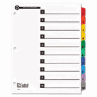 Cardinal 100% Recycled OneStep Index System, Multicolor 10-Tab, 11 x 8-1/2, 1 Set CRD71018