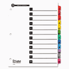 Cardinal 100% Recycled OneStep Index System, Multicolor 12-Tab, 11 x 8-1/2, 1 Set CRD71218