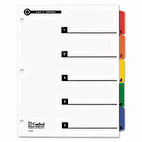 Cardinal 100% Recycled OneStep Index System, Multicolor 5-Tab, 11 x 8-1/2, 1 Set CRD70518