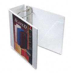 Cardinal ClearVue Premium Slant-D Vinyl Presentation Binder, 5" Capacity, White CRD10900
