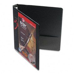 Cardinal EasyOpen ClearVue Locking Round Ring Binder, 1" Capacity, Black CRD11101