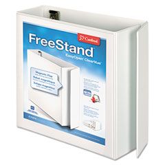 Cardinal EasyOpen FreeStand Binder With Locking Slant-D Rings, 4" Capacity, White CRD43140CB