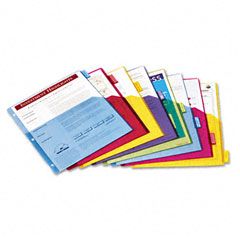 Cardinal Poly 1-Pocket Index Dividers, Letter, Assorted, 8-Tabs/Set, 4 Sets/Pack CRD84017
