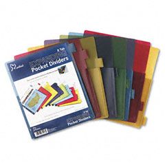 Cardinal Poly Expanding Pocket Index Dividers, 8-Tab, Letter, Assorted, per Pack CRD84013
