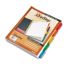 Cardinal QuickStep OneStep Bulk Index System, Title: 1-5, Letter, Multicolor, 24 Sets/Box CRD60538