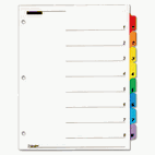 Cardinal QuickStep OneStep Bulk Index System, Title: 1-8, Letter, Multicolor, 24 Sets/Box CRD60838