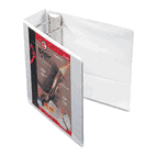 Cardinal Recycled ClearVue EasyOpen Vinyl D-Ring Presentation Binder, 4" Capacity, White CRD10340