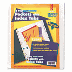 Cardinal Ring Binder Divider Pockets With Index Tabs, 8-1/2 x 11, Clear, 5/Pack CRD84010