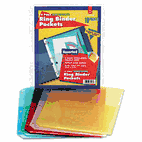 Cardinal Ring Binder Poly Pockets, 8-1/2 x 11, Assorted Colors, 5 Pockets/Pack CRD84007