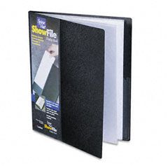 Cardinal SpineVue ShowFile Display Book w/Wrap Pocket, 12 Letter-Size Sleeves, Black CRD51132