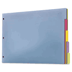 Cardinal Tabloid-Size Poly Index Divider, 5-Tab, Assorted Colors CRD84250