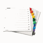Cardinal Traditional OneStep Index System, 10-Tab, 1-10, Letter, Assorted, 6 Sets CRD61028