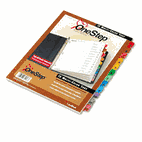 Cardinal Traditional OneStep Index System, 12-Tab, 1-12, Letter, Assorted, 12/Set CRD61218