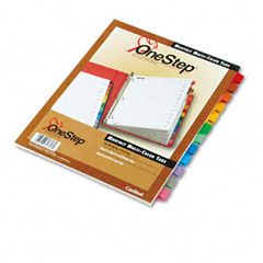 Cardinal Traditional OneStep Index System, 12 Tab, Jan-Dec, Letter, Assorted, 12/Set CRD60318