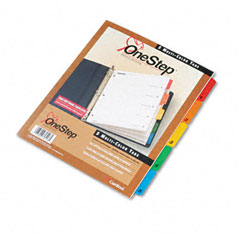 Cardinal Traditional OneStep Index System, 5-Tab, 1-5, Letter, Assorted, 5/Set CRD60518