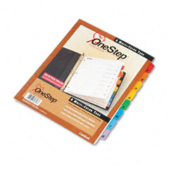 Cardinal Traditional OneStep Index System, 8-Tab, 1-8, Letter, Assorted, 1 Set CRD60818