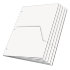 Cardinal Untabbed Ring Binder Double Pocket Dividers, Letter, White, 5/Pack CRD60155