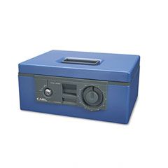 CARL 12" Wide Security Box w/Dual Lock, Removable Cash/Coin Tray, Steel, Blue CUI88650