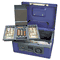 CARL 12" Wide Security Box w/Dual Lock, Removable Cash/Coin Tray, Steel, Blue CUI88650