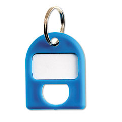 CARL Replacement Key Tags, 3/4 x 1, Plastic, Blue, 8/Pack CUI80068