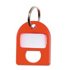 CARL Replacement Key Tags, 3/4 x 1, Plastic, Red, 8/Pack CUI80058