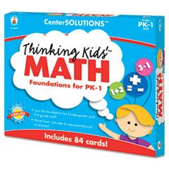 Carson-Dellosa Publishing CenterSOLUTIONS Thinking Kids Math Cards, Pre-K and Grade 1 Level CDP140079