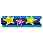 Carson-Dellosa Publishing Pop-It Border, Stars, 3" x 24', 8 Strips/Pack CDP108047