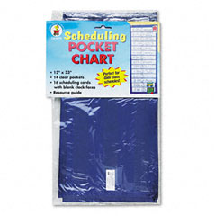 Carson-Dellosa Publishing Scheduling Pocket Chart with 16 Cards, Guide, Hanging Grommets, 12 x 33 CDPCD5615