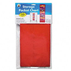 Carson-Dellosa Publishing Storage Pocket Chart with 10 13 1/2 x 7 Pockets, Hanger Grommets, 14 x 47 CDPCD5653