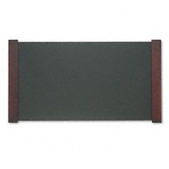 Carver Desk Pad with Wood End Panels, 38 x 21, Mahogany Finish CVR02043