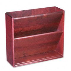 Carver Hardwood Double Wall File, Letter, Two Pocket, Mahogany CVR09623