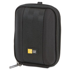 Case Logic Compact Camera Case with EVA Shell, Polyester/EVA, 3-1/2 x 1-2/5 x 4-1/2, Black CLGQPB201