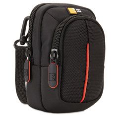 Case Logic Compact Digital Camera Case with Storage, Polyester/Nylon, 3 x 2-3/4 x 5, Black CLGDCB302