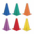 Champion Sports Indoor/Outdoor Flexible Cone Set, Vinyl, Assorted Colors, 6/Set CSITC9SET