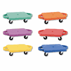 Champion Sports Scooter Set wSwivel Casters, Plastic/Rubber, 12 x 12, Assorted Colors, 6/Set CSIPGHSET