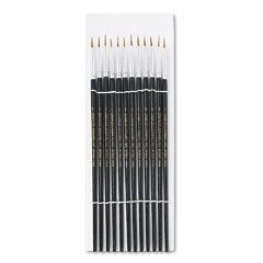 Charles Leonard Artist Brush, Size 1, Camel Hair, Round, 12/Pack LEO73501