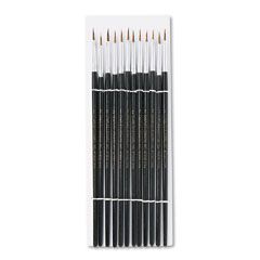 Charles Leonard Artist Brush, Size 2, Camel Hair, Round, 12/Pack LEO73502