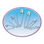 Charles Leonard Safety Pins, Nickel-Plated, Steel, Assorted Sizes, 50/Pack LEO83450