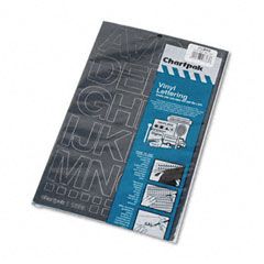 Chartpak Press-On Vinyl Letters & Numbers, Self Adhesive, Black, 1 1/2"h, 37/Pack CHA01040