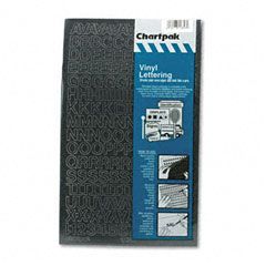 Chartpak Press-On Vinyl Letters & Numbers, Self Adhesive, Black, 1/2"h, 201/Pack CHA01010