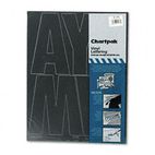 Chartpak Press-On Vinyl Uppercase Letters, Self Adhesive, Black, 6"h, 38/Pack CHA01184
